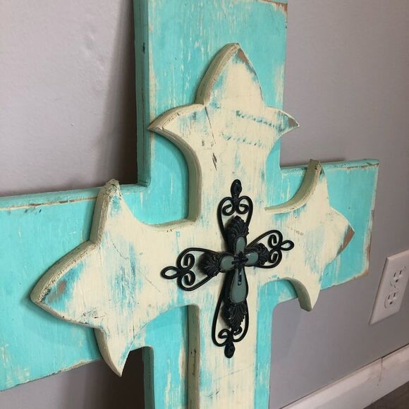 Large Wooden Hanging Wall Cross​ - Picture 5 of 10